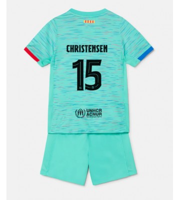Barcelona Andreas Christensen #15 Tredje Kläder Barn 2023-24 Kortärmad (+ Korta byxor)